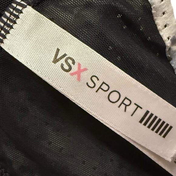 Victoria's Secret Sport Black and White Tie Dye Sports Bra with Pink straps 36D - Picture 3 of 6